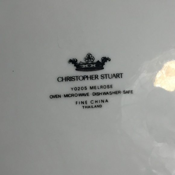 Set of (2) Dinner Plates 10-3/4"~Christopher Stuart Y0205 Melrose Fine China - Picture 4 of 7